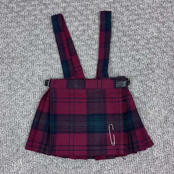 O’Neil Of Dublin Skirt Childrens Kilt Wool Blend Tartan Plaid Red Ages 1 to 2 - Picture 1 of 14